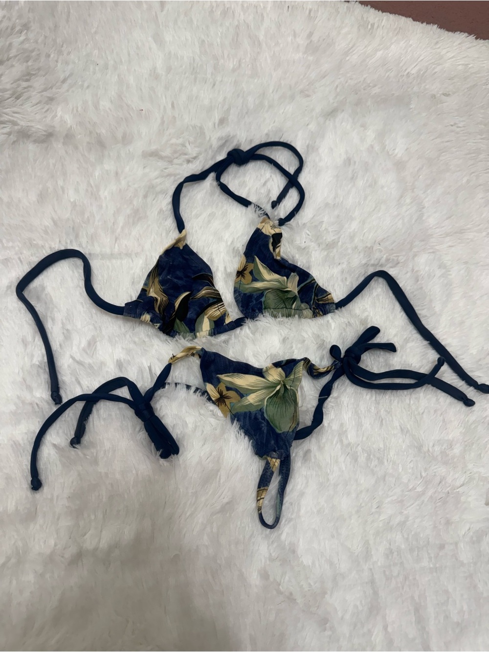 Xs  blue floral micro bikini dancer festival rave outfit y2k dance swimwear